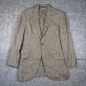 Vintage Dolce and Gabbana Blazer Men's US 40 Linen Wool Blend Italy Brown Preppy